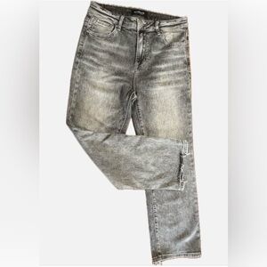 Social Threads x Risen Jeans Gray Frayed Hem Cropped Denim Distressed Size 9/29